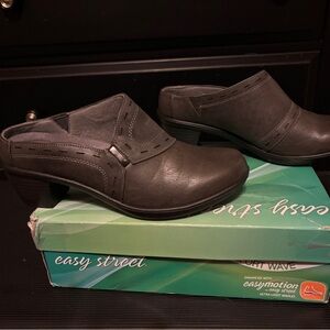 Easy Street Dark Gray Cynthia Heeled Mules